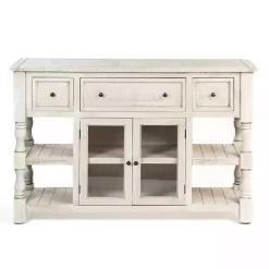 Hot Kirklands Home Savannah Cream Distressed Cabinet Ivory