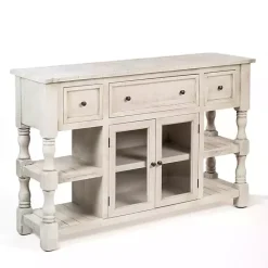 Hot Kirklands Home Savannah Cream Distressed Cabinet Ivory