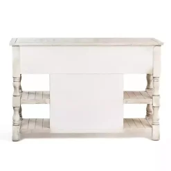 Hot Kirklands Home Savannah Cream Distressed Cabinet Ivory