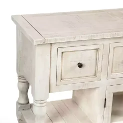 Hot Kirklands Home Savannah Cream Distressed Cabinet Ivory