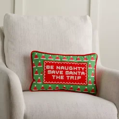 Best Kirklands Home Save Santa the Trip Needlepoint Pillow