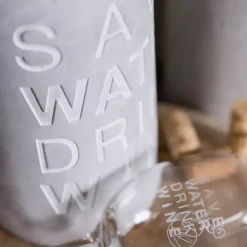 New Kirklands Home Save Water Drink Wine Concrete Wine Bottle Cooler Gray