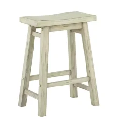 Sale Kirklands Home Sawgrass Wooden Saddle Seat Counter Stool White