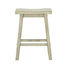 Sale Kirklands Home Sawgrass Wooden Saddle Seat Counter Stool White