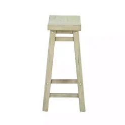Sale Kirklands Home Sawgrass Wooden Saddle Seat Counter Stool White