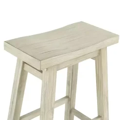 Sale Kirklands Home Sawgrass Wooden Saddle Seat Counter Stool White