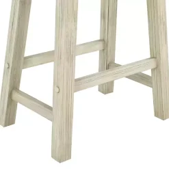 Sale Kirklands Home Sawgrass Wooden Saddle Seat Counter Stool White