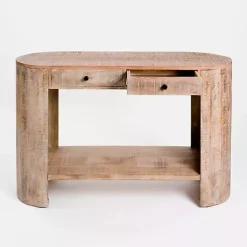 New Kirklands Home Sawmark 2-Drawer Console Table Brown