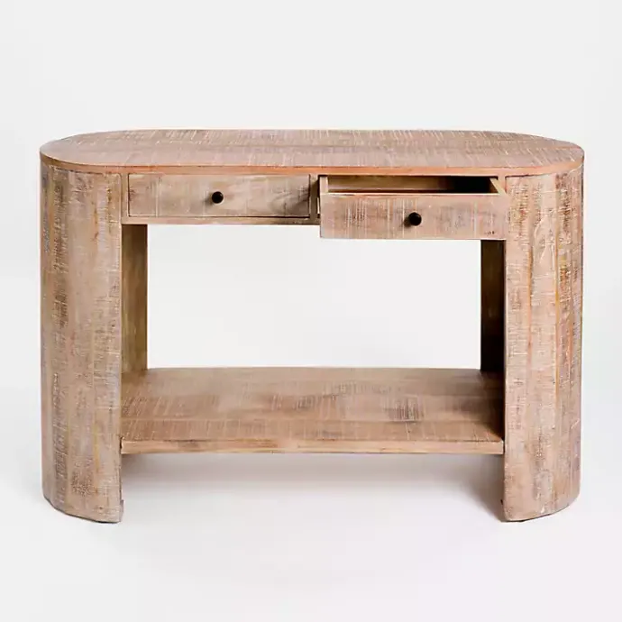 New Kirklands Home Sawmark 2-Drawer Console Table Brown