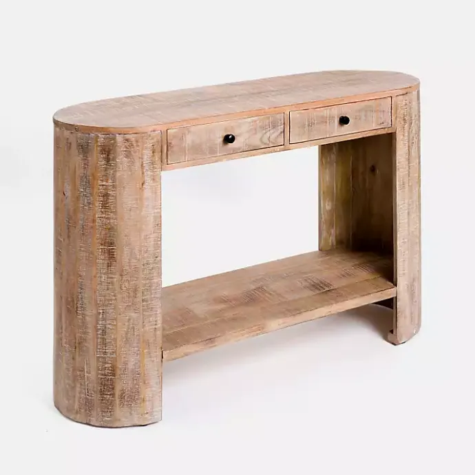 New Kirklands Home Sawmark 2-Drawer Console Table Brown