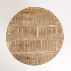 Best Kirklands Home Sawmark Round Drum Accent Table Brown