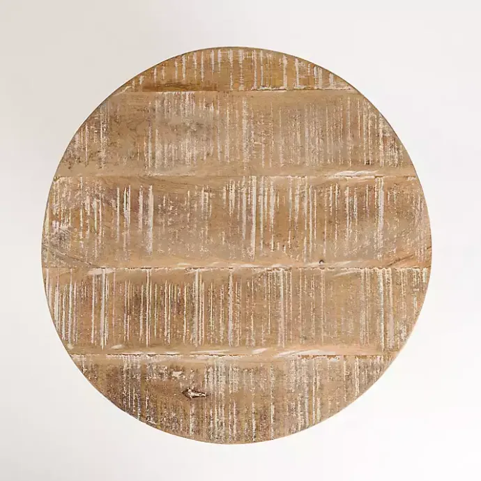 Best Kirklands Home Sawmark Round Drum Accent Table Brown