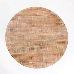 Kirklands Home Sawmark Round Drum Coffee Table Brown