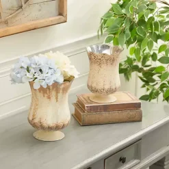 Best Kirklands Home Scalloped Rustic Glass Cup Vases, Set of 2 Brown