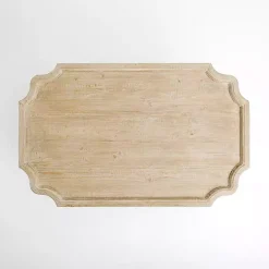 Clearance Kirklands Home Scalloped Wood and Metal Coffee Table Black