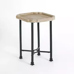 Clearance Kirklands Home Scalloped Wood and Metal Accent Table
