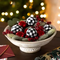Clearance Kirklands Home Scarlett Checked Berry Decorative Christmas Filler