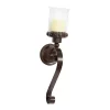 Online Kirklands Home Scrolled Wrought Iron and Glass Hurricane Sconce