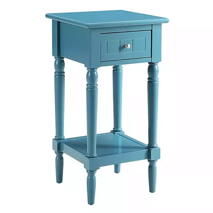 Kirklands Home Sea French Country Square Accent Table Blue