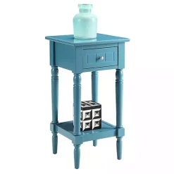 Kirklands Home Sea French Country Square Accent Table Blue