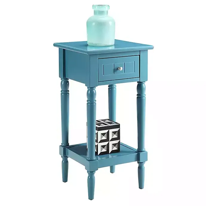 Kirklands Home Sea French Country Square Accent Table Blue