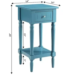 Kirklands Home Sea French Country Square Accent Table Blue