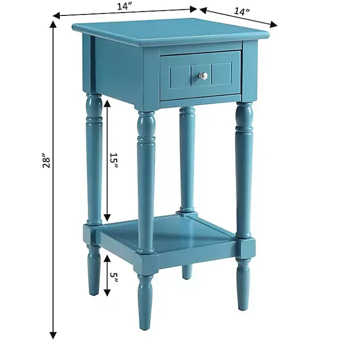 Kirklands Home Sea French Country Square Accent Table Blue