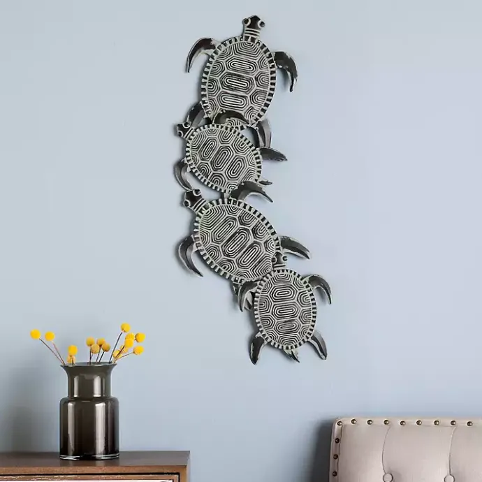 Outlet Kirklands Home Sea Turtle Metal Plaque Black