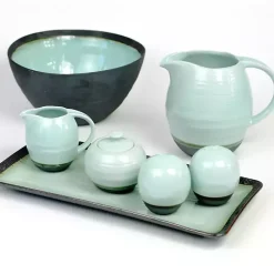 Outlet Kirklands Home Seafoam and Onyx Serving Pitcher