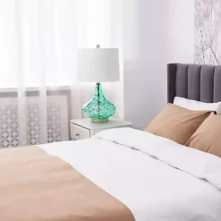 Sale Kirklands Home Seafoam Dimpled Glass Teardrop Table Lamp Blue