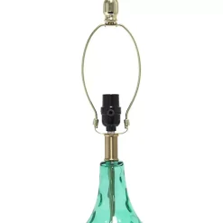Sale Kirklands Home Seafoam Dimpled Glass Teardrop Table Lamp Blue