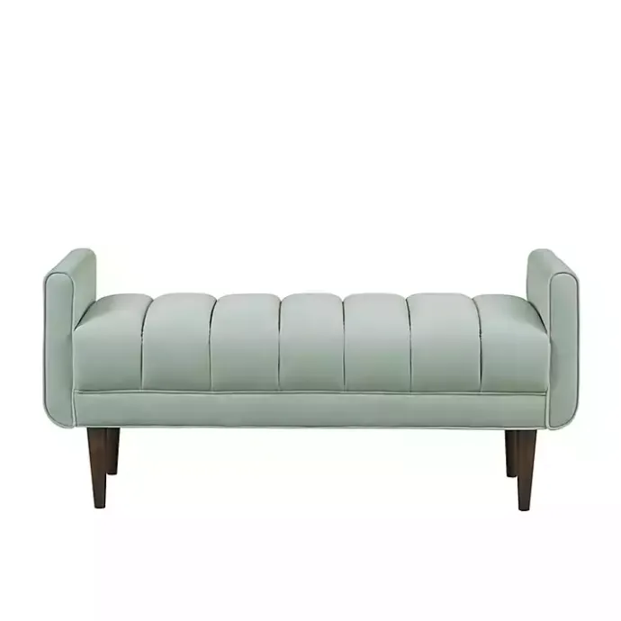 Kirklands Home Seafoam Velvet Bench Green