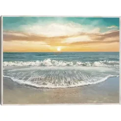 Sale Kirklands Home Seafoam Sunrise Framed Canvas Art Print