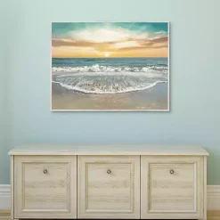Sale Kirklands Home Seafoam Sunrise Framed Canvas Art Print