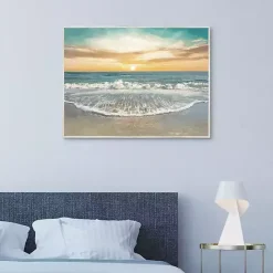 Sale Kirklands Home Seafoam Sunrise Framed Canvas Art Print