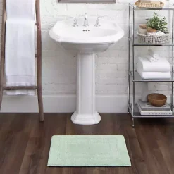 New Kirklands Home Seaglass Reversible Cotton Bath Mat, 45 in. Green