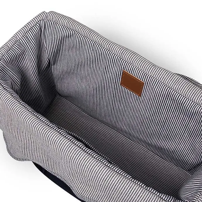 Outlet Kirklands Home Seagrass Navy Tie Top Picnic Basket