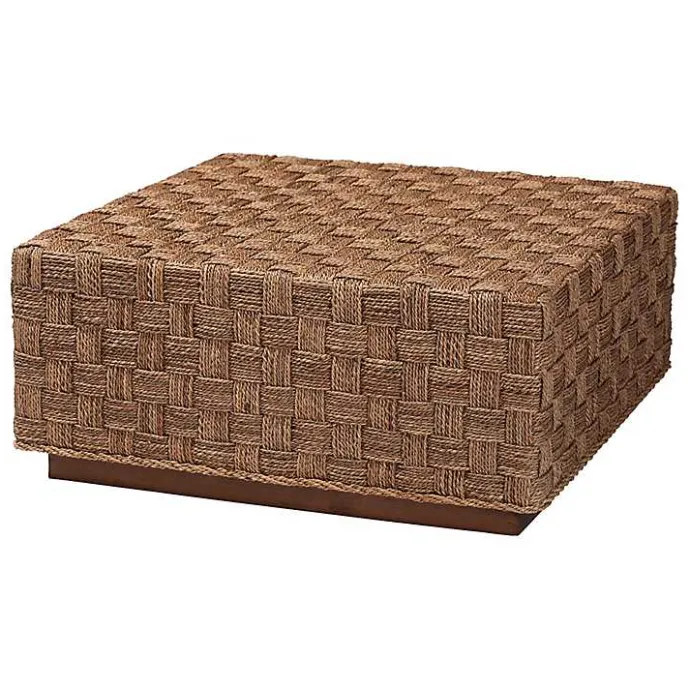 Outlet Kirklands Home Seagrass Wrapped Coffee Table Brown