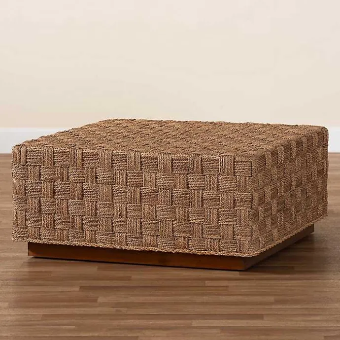 Outlet Kirklands Home Seagrass Wrapped Coffee Table Brown