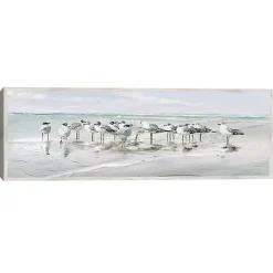 Outlet Kirklands Home Seagull Gathering Framed Canvas Art Print Multi