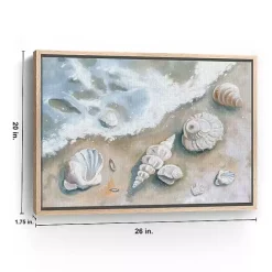 Hot Kirklands Home Seashells by the Seashore Framed Canvas Art Print