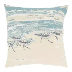Best Kirklands Home Seaside Sand Pipers Throw Pillow
