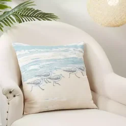 Best Kirklands Home Seaside Sand Pipers Throw Pillow