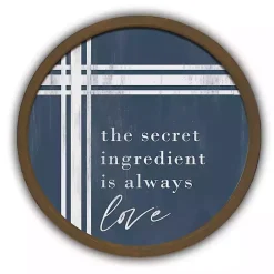 Kirklands Home Secret Ingredient Love Round Framed Plaque Brown