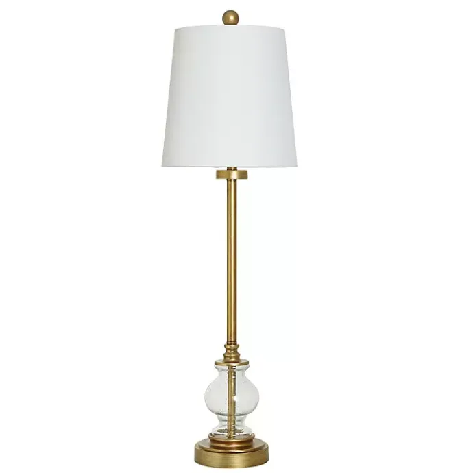 New Kirklands Home Seeded Glass & Metal Buffet Lamp Gold