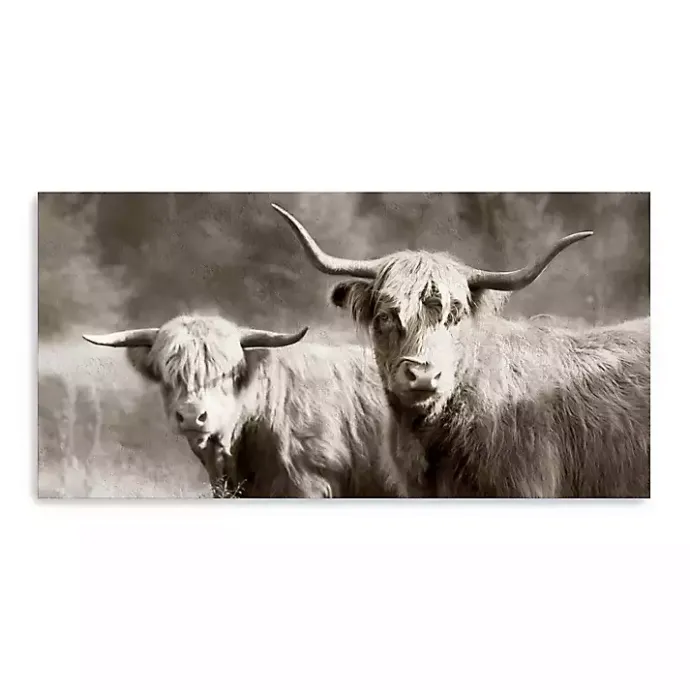 Kirklands Home Sepia Hairy Highland Canvas Art Print