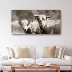 Kirklands Home Sepia Hairy Highland Canvas Art Print