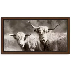 Discount Kirklands Home Sepia Hairy Highland Framed Canvas Art Print