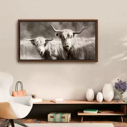 Discount Kirklands Home Sepia Hairy Highland Framed Canvas Art Print