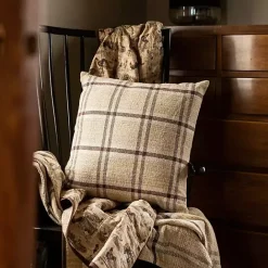 Online Kirklands Home Sepia Woven Plaid Throw Pillow Brown
